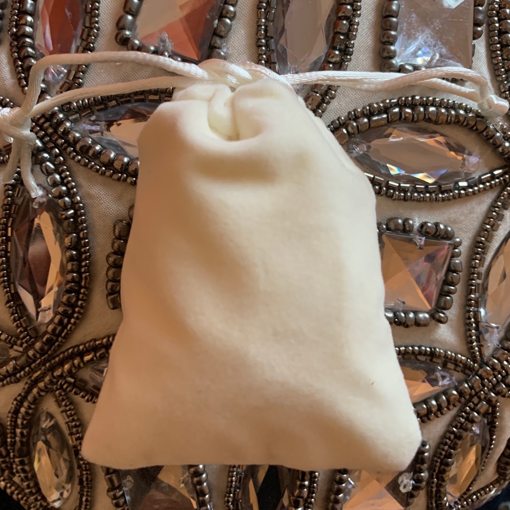 NWT Black Enamel & White Sapphire Studs Earrings - Picture 3 of 4